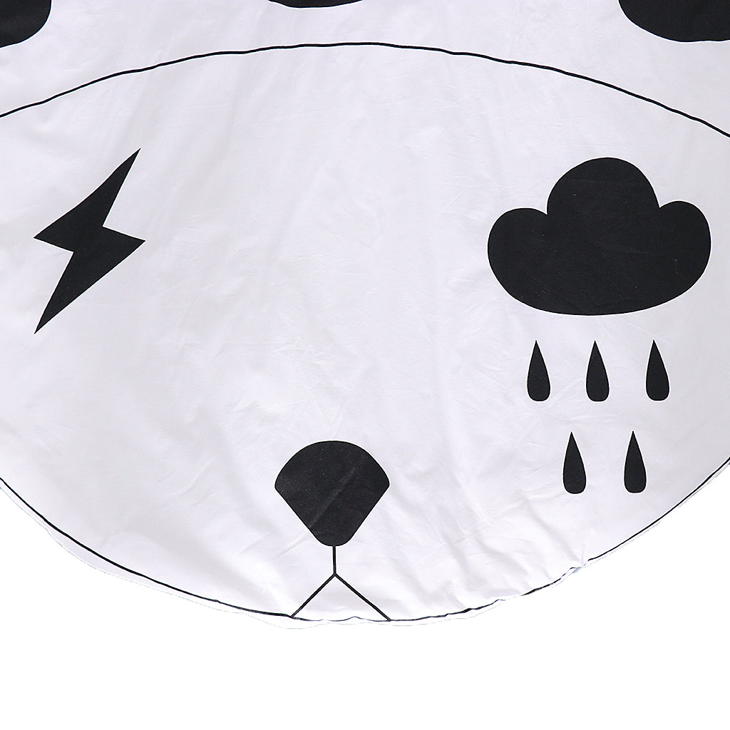 Kids Baby Infant Black White Cloud Game Play Mat Crawling Pad Carpet, Dia.95cm