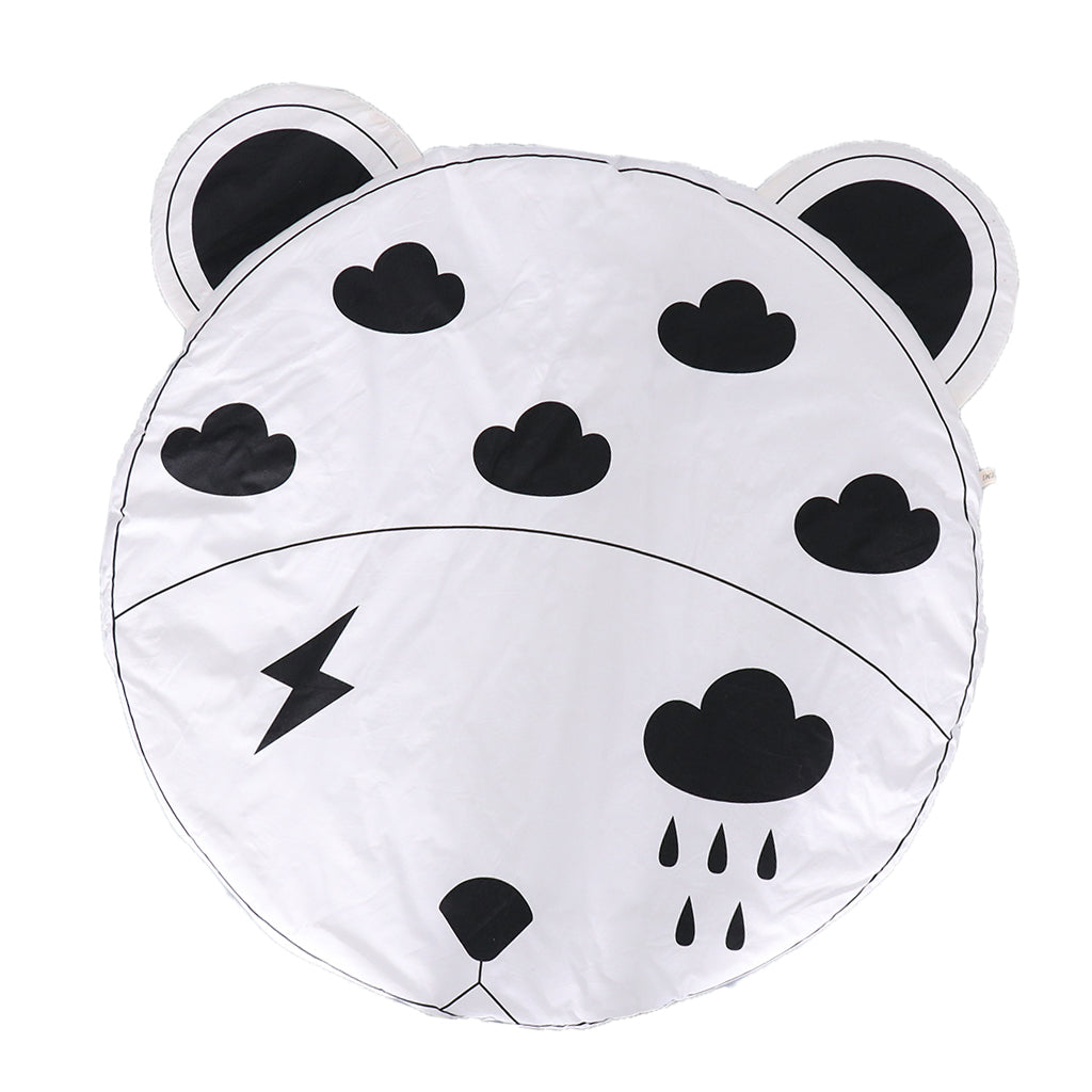 Kids Baby Infant Black White Cloud Game Play Mat Crawling Pad Carpet, Dia.95cm