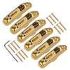 6 String Electric  Guitar Bridge Saddles Tailpiece with Screws Hex Wrench Set Kit Gold