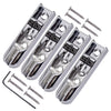 A Set of 4PCS Single Individual Bridge w/ Screws  for 4 String Electric Bass Guitar Accessories Silver