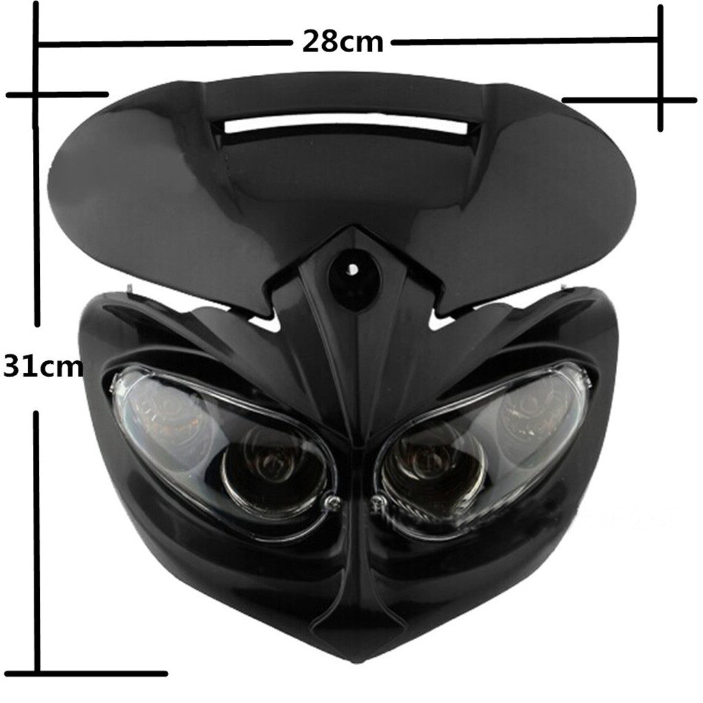 Black Shell Motorcycle Headlight Fairing Lamp for Streetfighter Dirt Bike