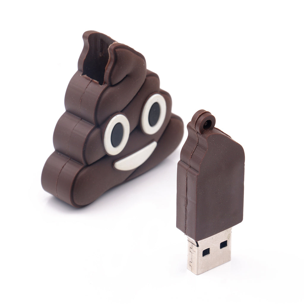 32GB Flash Drive Cute Cartoon Smile Model USB Memory Stick Storage for Laptop Brown