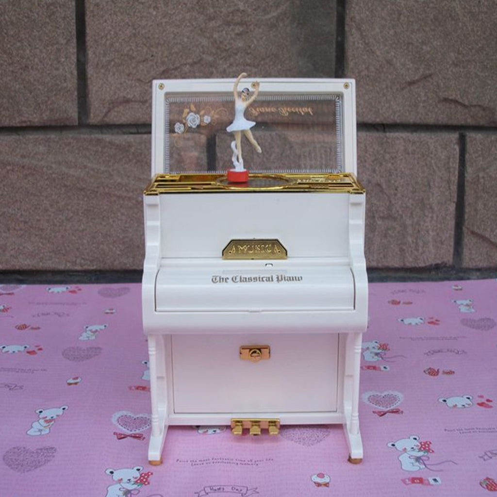 Vertical Piano Ballet Rotation Girl Music Box Xmas Birthday Gifts Home Decor