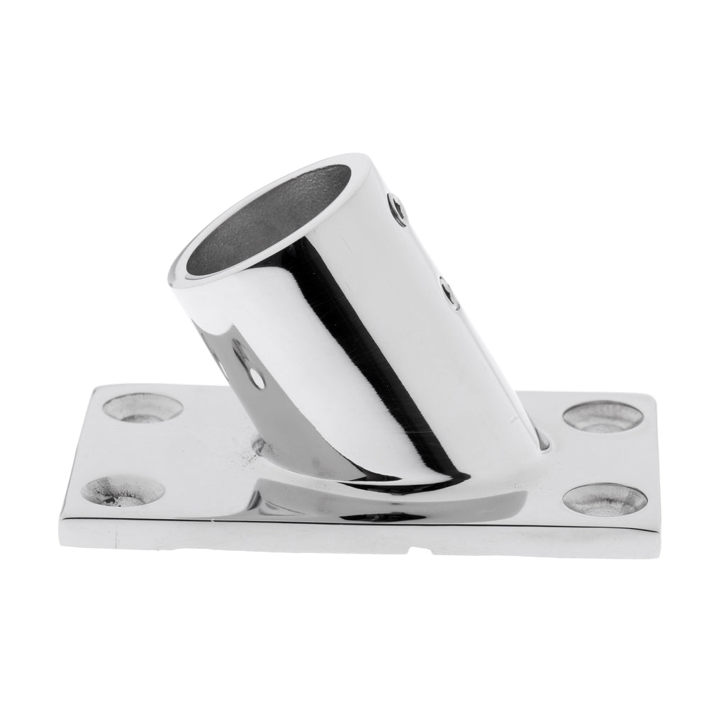 7/8" 60 Deg Boat Deck Square Base Marine 316 Stainless Steel Hand Rail Fitting