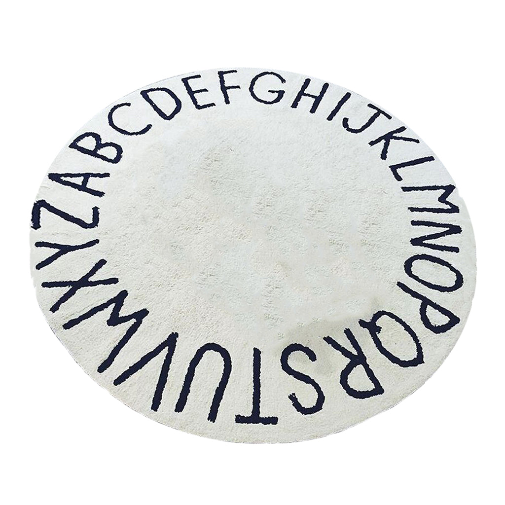 Nordic Simple Style Letter Print Round Mat Carpet Baby Non-slip Game Carpet Children's Room Tent Carpet Dia. 120cm