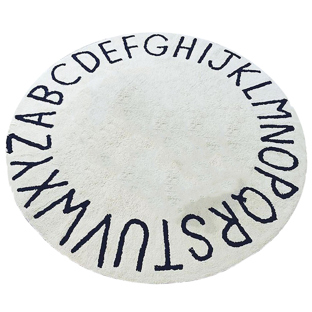 Nordic Simple Style Letter Print Round Mat Carpet Baby Non-slip Game Carpet Children's Room Tent Carpet Dia. 120cm