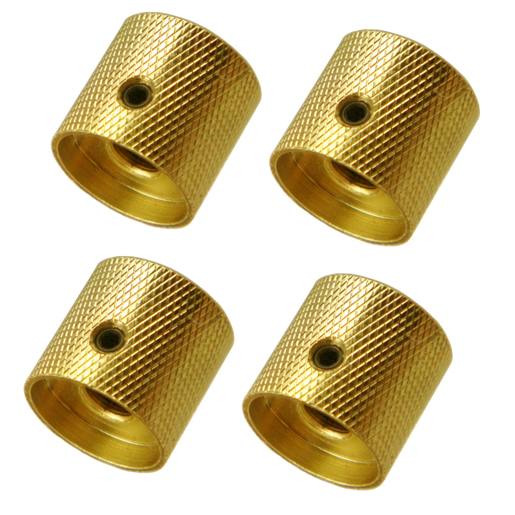 4 Pieces Brass Electric Guitar/Bass Replacement Volume Tone Control Knobs Buttons Gold