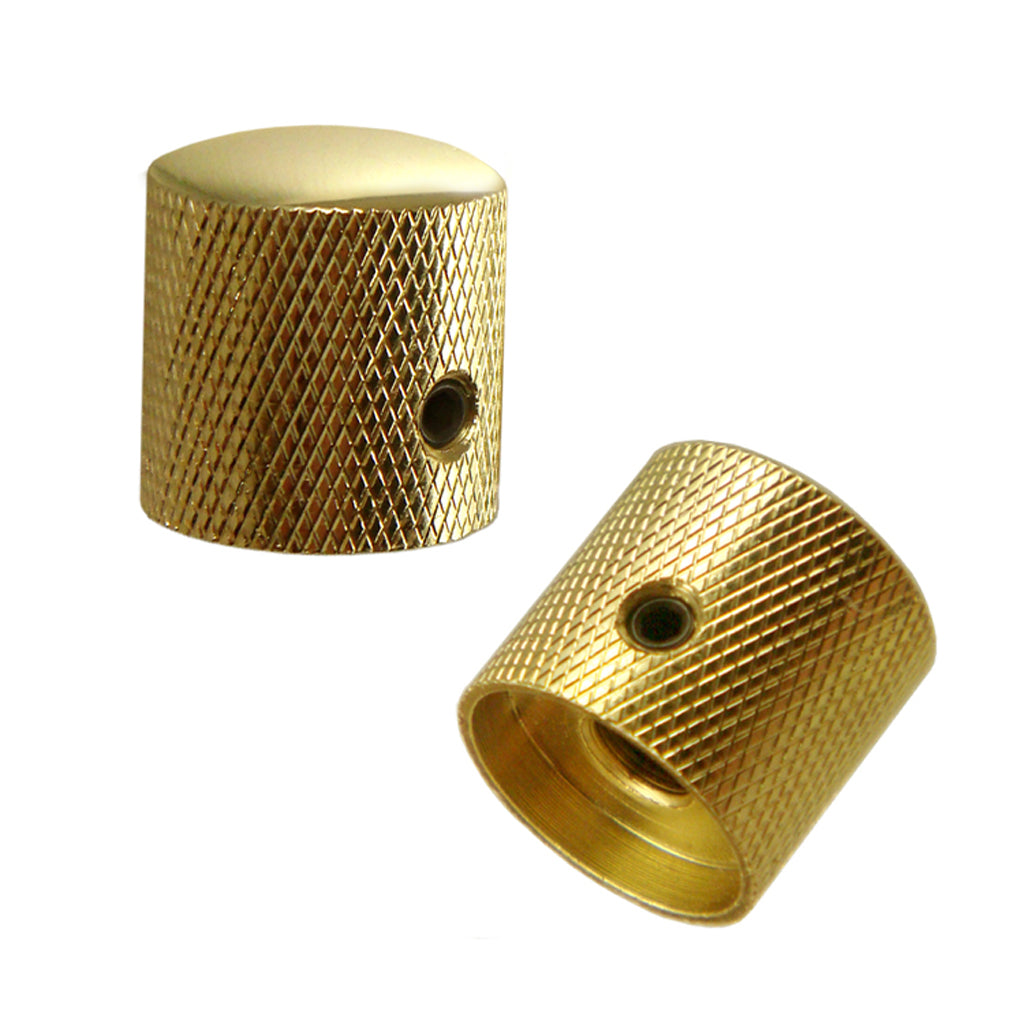 4 Pieces Brass Electric Guitar/Bass Replacement Volume Tone Control Knobs Buttons Gold