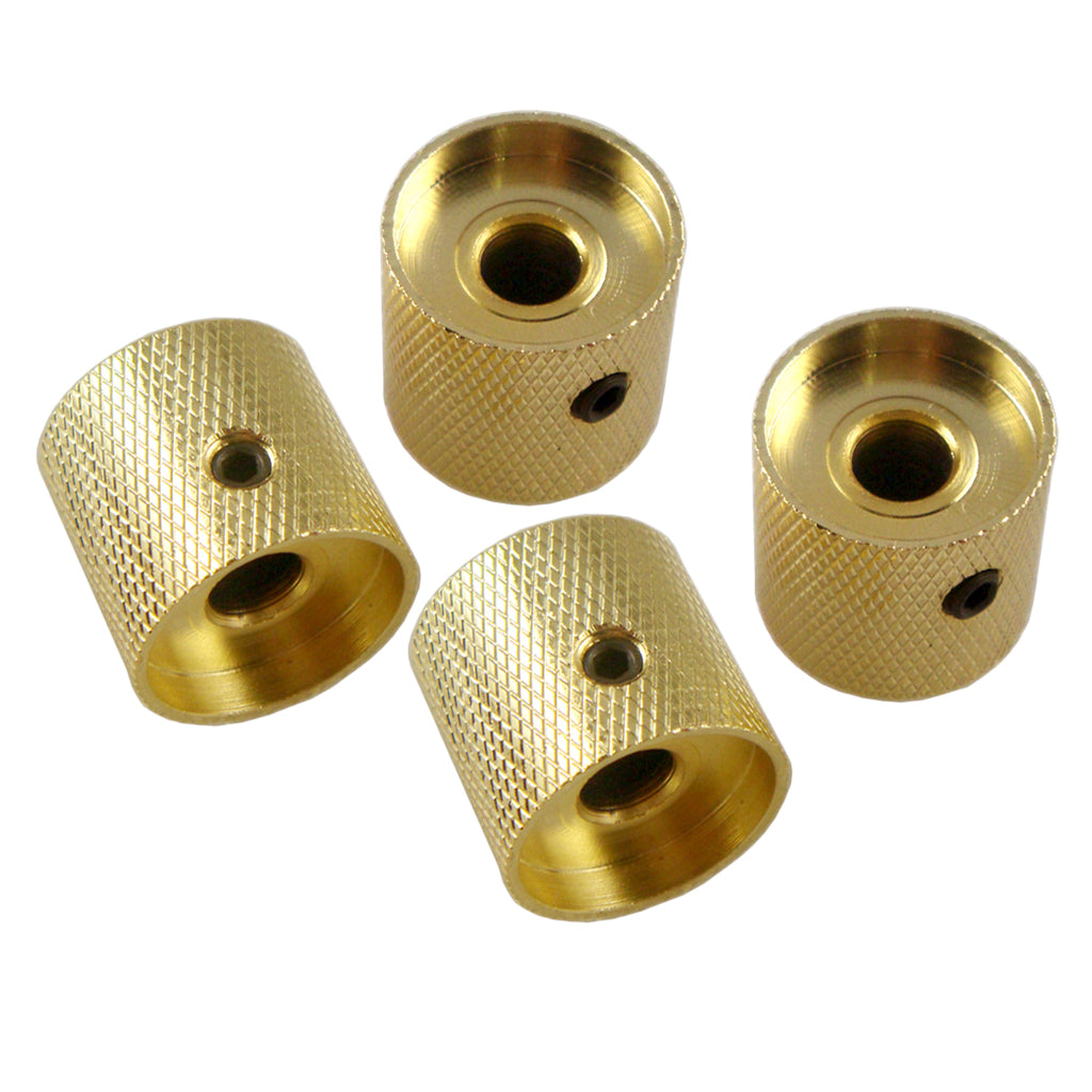 4 Pieces Brass Electric Guitar/Bass Replacement Volume Tone Control Knobs Buttons Gold