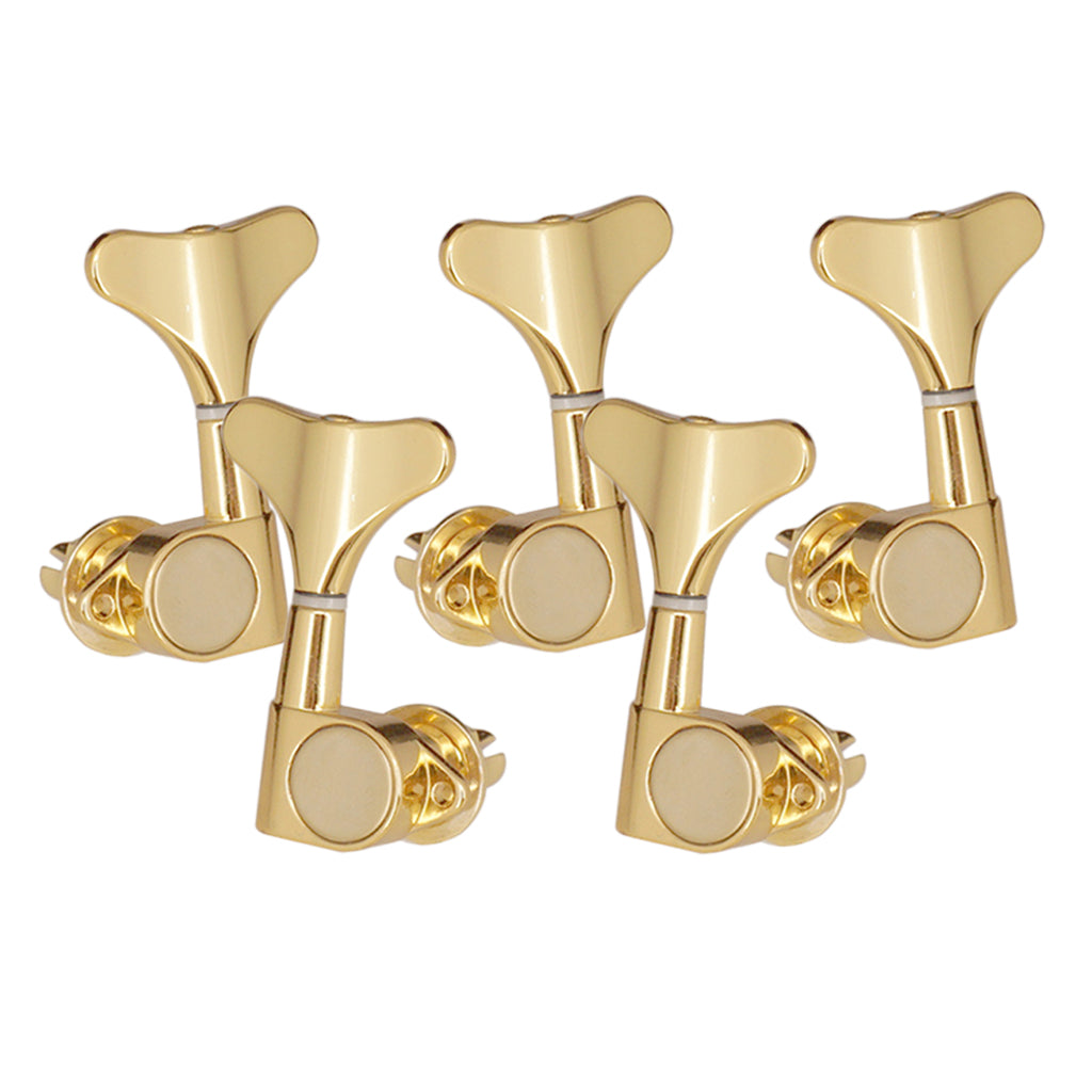 Pack of 5 Closed Tuning Keys Tuners Tuning Pegs Gold 3L 2R for Electric Bass Replacement Parts