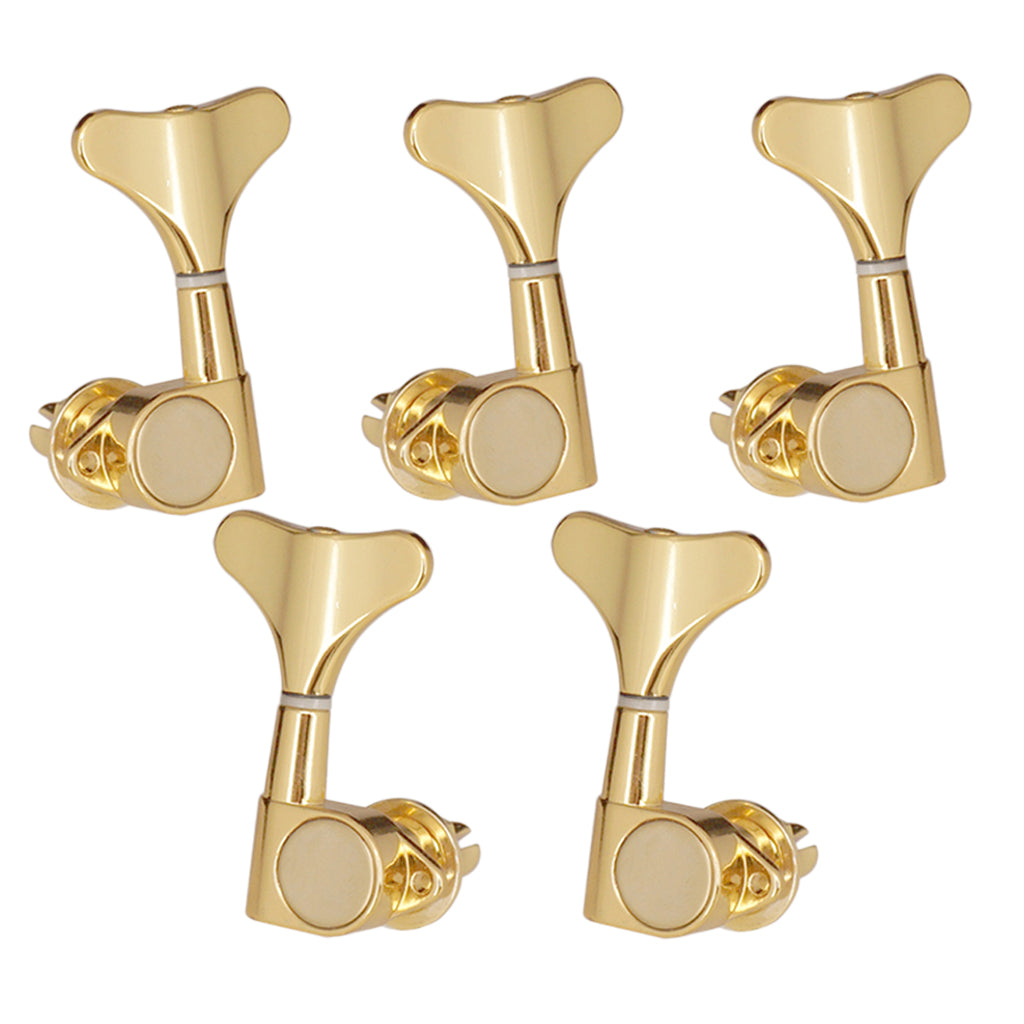 Pack of 5 Closed Tuning Keys Tuners Tuning Pegs Gold 3L 2R for Electric Bass Replacement Parts