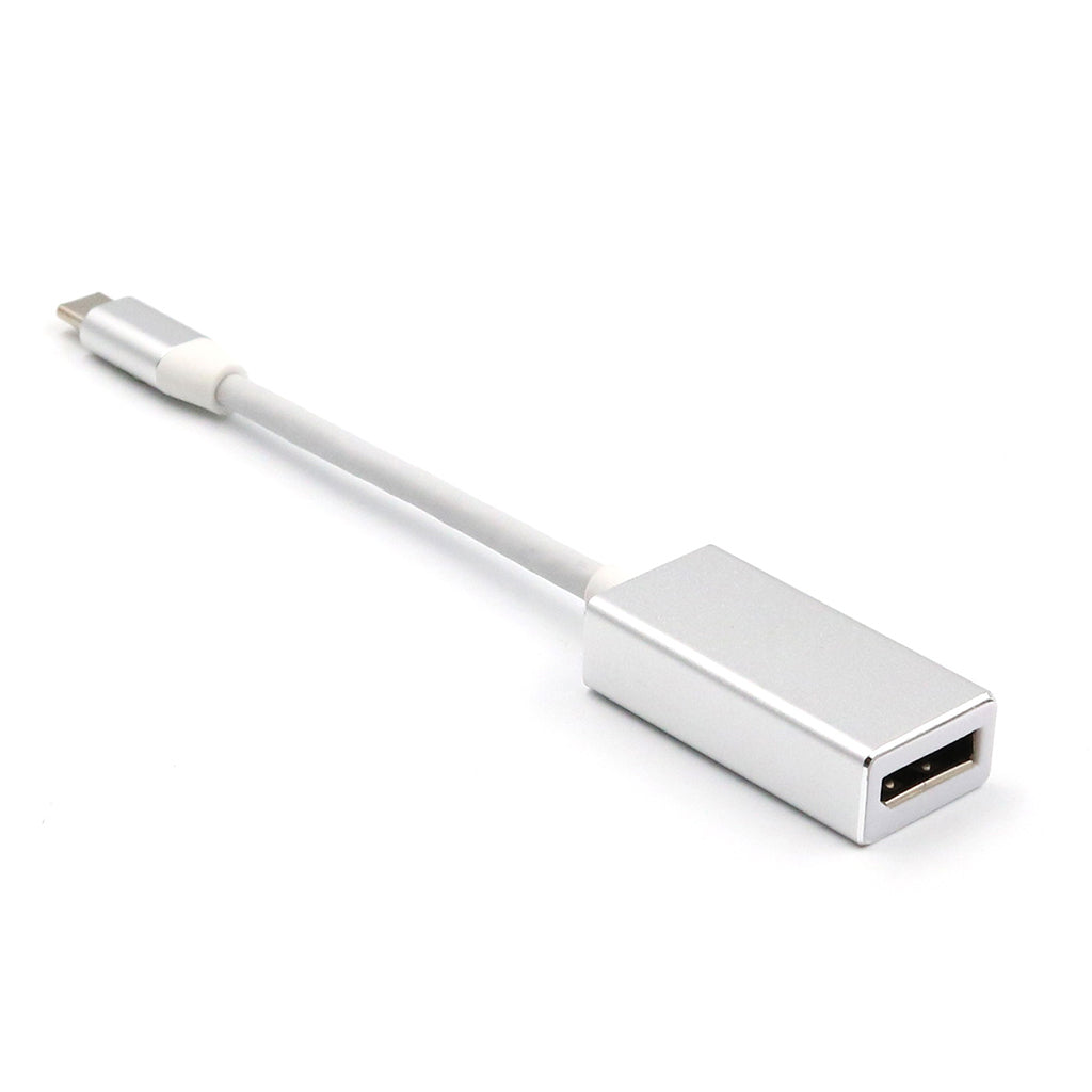 USB-C (Compatible with Thunderbolt 3) to DisplayPort DP Male to Female 4K@60Hz Adapter Converter for MacBook Pro 2015/2016, ChromeBook Pixel Silver