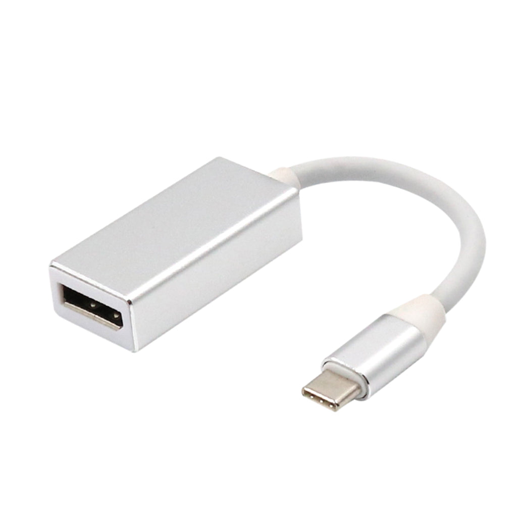 USB-C (Compatible with Thunderbolt 3) to DisplayPort DP Male to Female 4K@60Hz Adapter Converter for MacBook Pro 2015/2016, ChromeBook Pixel Silver