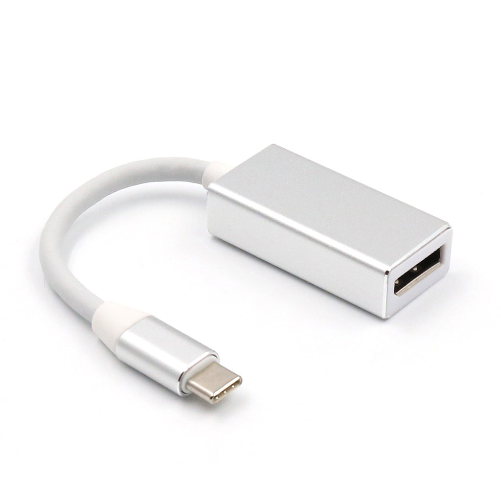 USB-C (Compatible with Thunderbolt 3) to DisplayPort DP Male to Female 4K@60Hz Adapter Converter for MacBook Pro 2015/2016, ChromeBook Pixel Silver