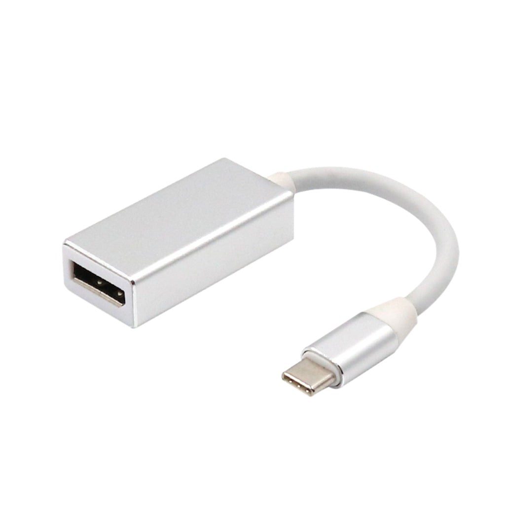 USB-C (Compatible with Thunderbolt 3) to DisplayPort DP Male to Female 4K@60Hz Adapter Converter for MacBook Pro 2015/2016, ChromeBook Pixel Silver