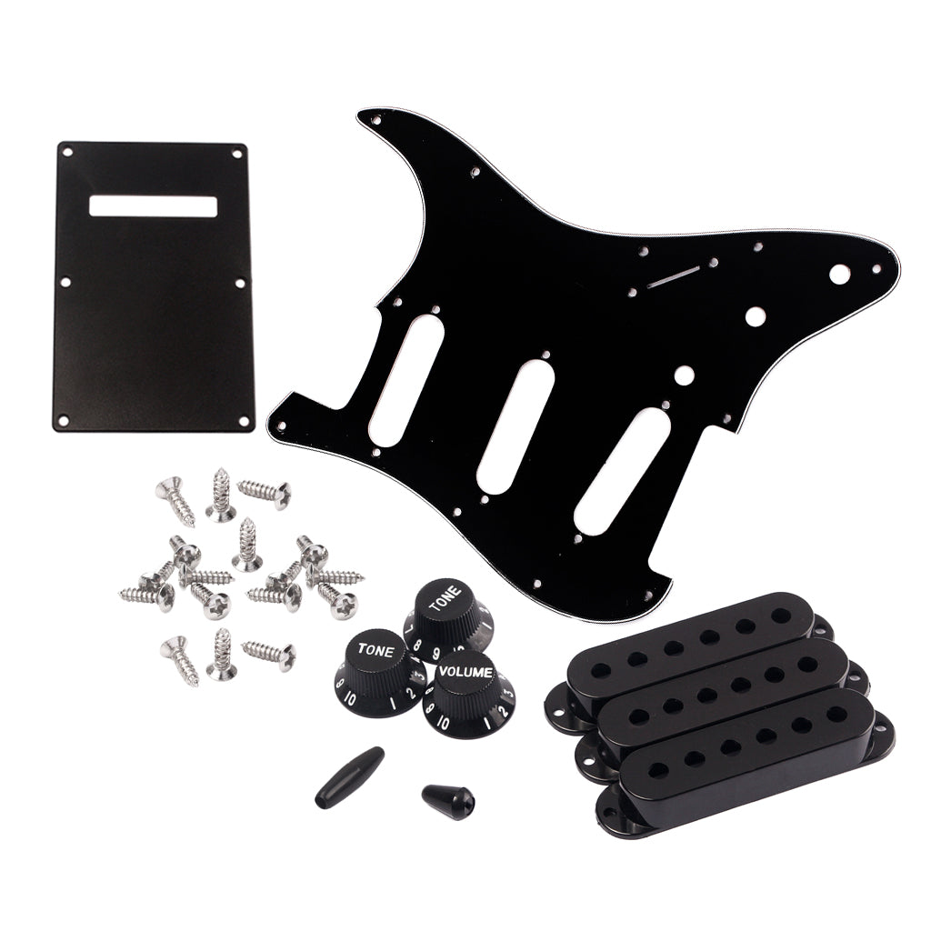 Full Set Pickguard Accs Screws Tone Volumn Knobs Pickup Covers for ST Guitar