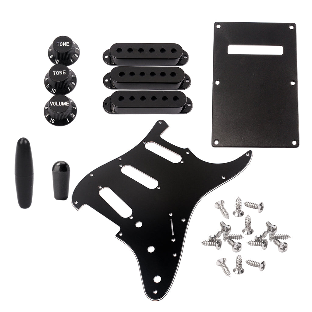 Full Set Pickguard Accs Screws Tone Volumn Knobs Pickup Covers for ST Guitar