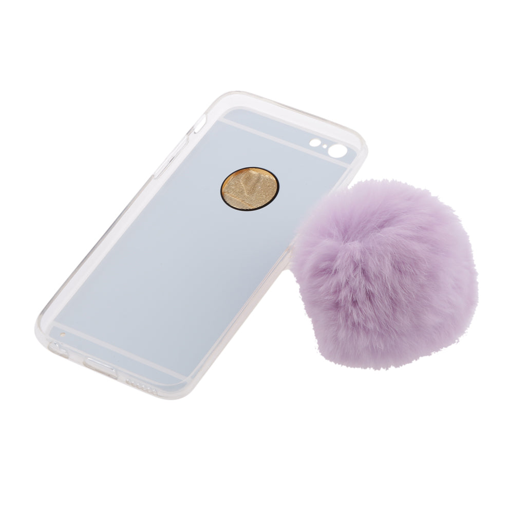 Gold Mobile Phone Case Protective Back Cover with Imitation Purple Wool Ball for iPhone 6 / 6S