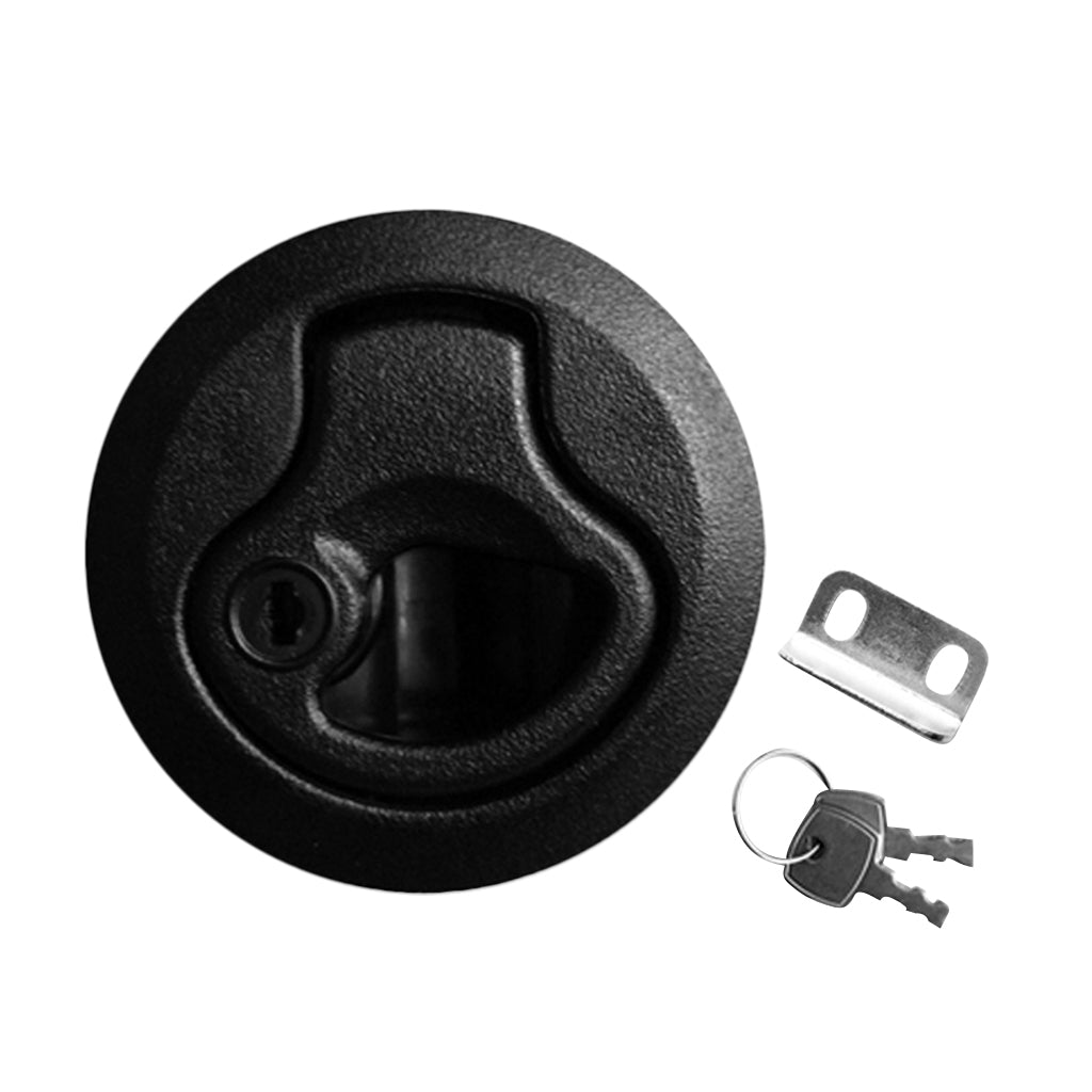 Black 2''/50mm Flush Pull Slam Latch for Marine Boat Deck Hatch RV 1/4" Door Lock with Keys