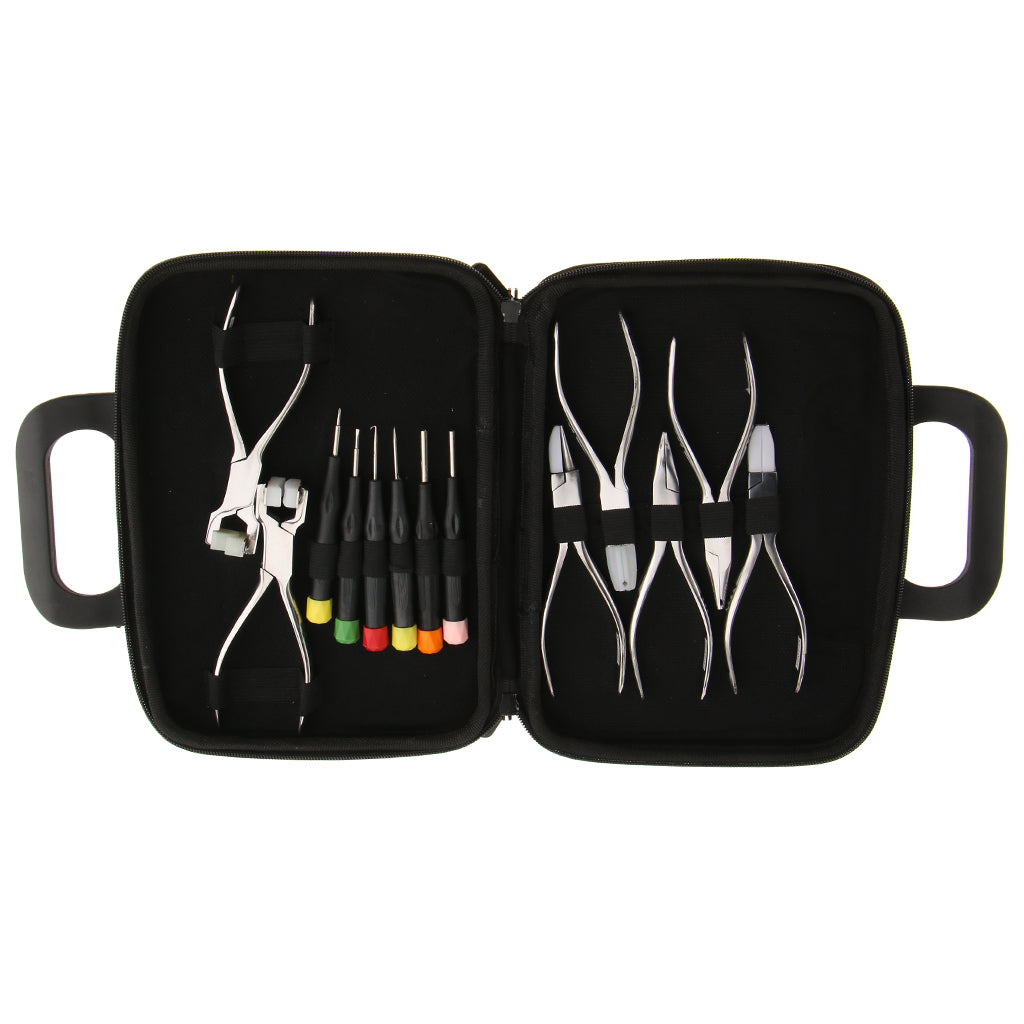 13pcs Professional Eyeglass Repair Set Optic Eye Glasses Spectacle Sunglasses Frame Screwdrivers Pliers Tools Kit with Storage Black Bag Holder Pouch