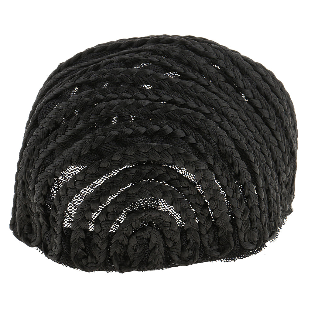 Soft Breathable Adjustable Professional Home Cornrow Mesh Net Wig Cap Black L