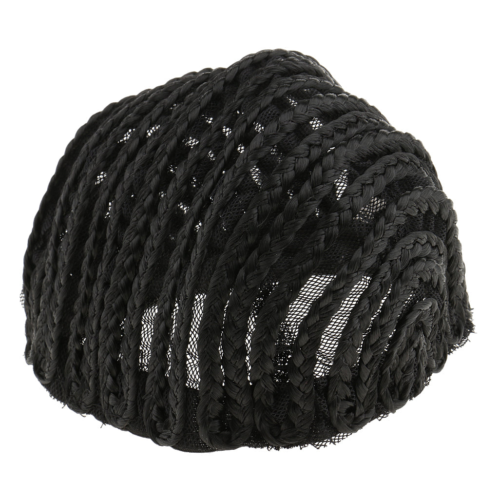 Soft Breathable Adjustable Professional Home Cornrow Mesh Net Wig Cap Black L