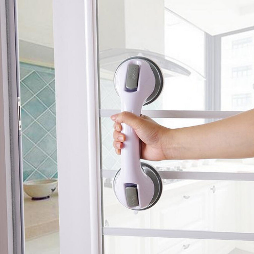 Easy Installation Bathroom Shower Support Tub Grip Suction Cup Safety Grab Bar Handrail Handle Disability Aid Gray