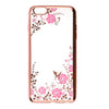 Fashionable Crystal Flower Charms Phone Case Cover COMPATIBLE FOR IPhone 6/6s Plus Dust Scratch Protection -Rose Gold Pink Flower