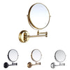 Easy Install Bathroom Wall Mounted Round Base Design Magnifying Dual Side Adjustable Makeup Beauty Mirror Gold