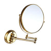 Easy Install Bathroom Wall Mounted Round Base Design Magnifying Dual Side Adjustable Makeup Beauty Mirror Gold