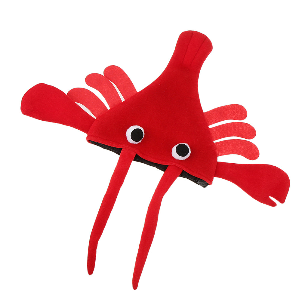 Sea Life Sea Animal Funny Red Crab Plush Adult Party Dressing Up Christmas Cosplay Warm Costume Hat