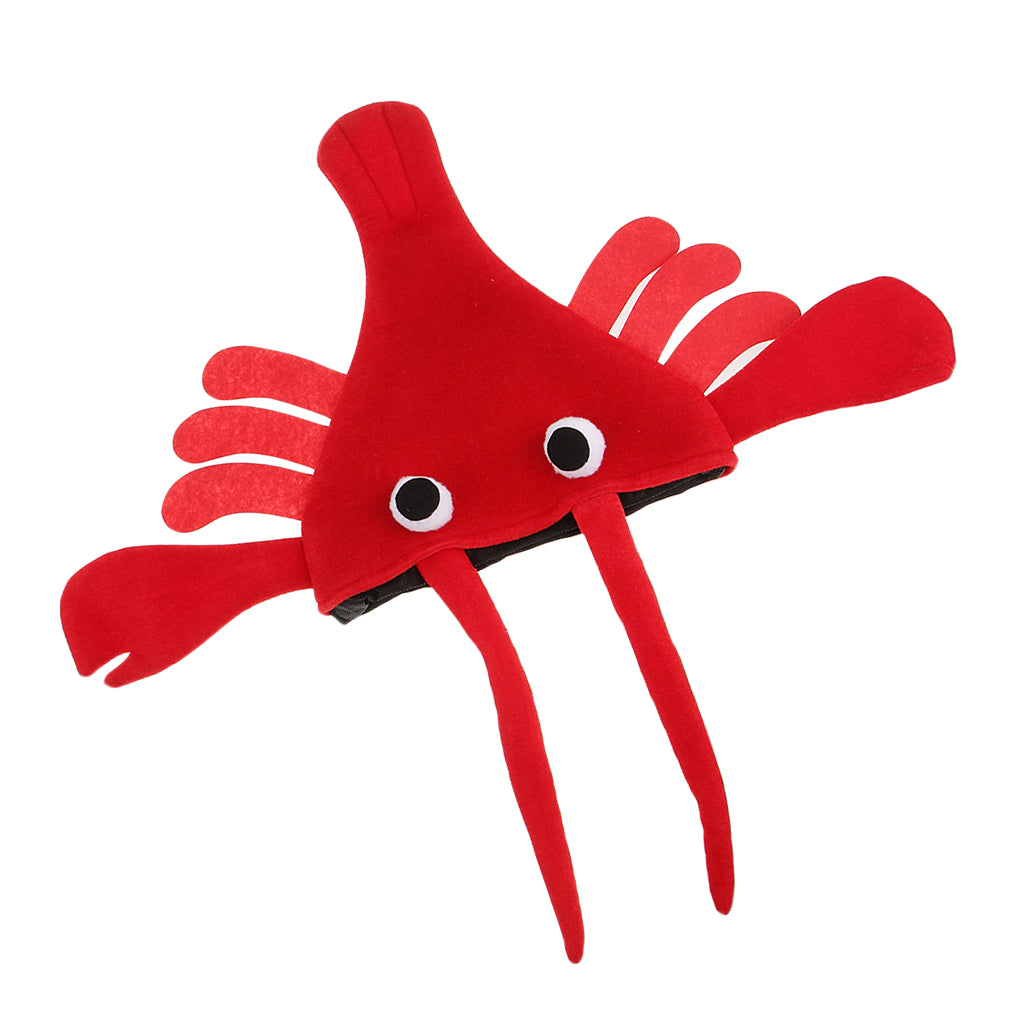 Sea Life Sea Animal Funny Red Crab Plush Adult Party Dressing Up Christmas Cosplay Warm Costume Hat