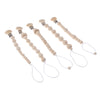 5Pcs Baby Infant Pacifier Soother Dummy Nipple Leash Strap Wood Chain Clip Holder Toys Gift