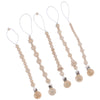 5Pcs Baby Infant Pacifier Soother Dummy Nipple Leash Strap Wood Chain Clip Holder Toys Gift
