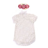 NewBorn Baby White Lace Romper Jumpsuit Headband 2PCS Set