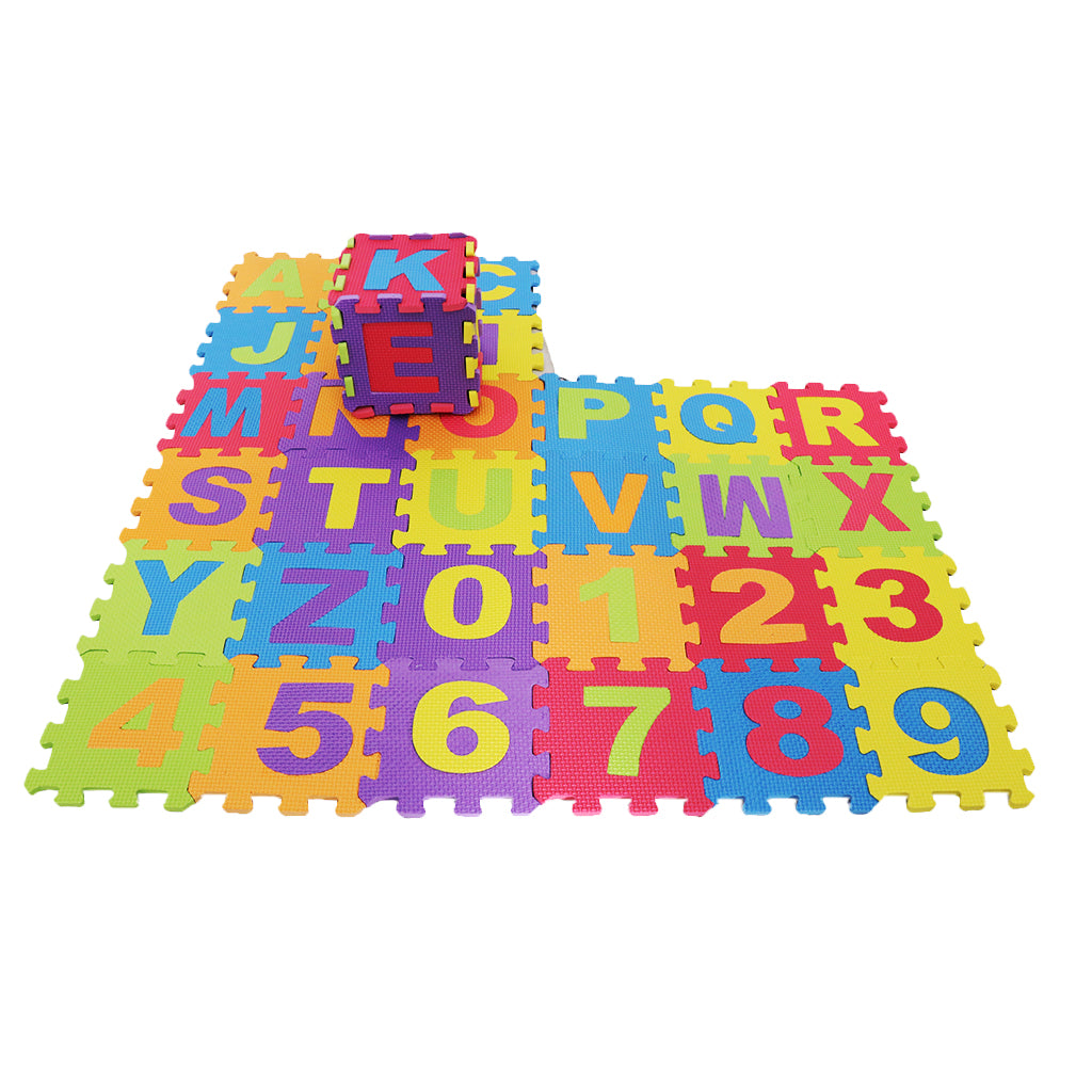 KIDS 36PC COLOURFUL FOAM ALPHABET SOFT JIGSAW PUZZLE PLAY LEARNING MAT NUMBERS