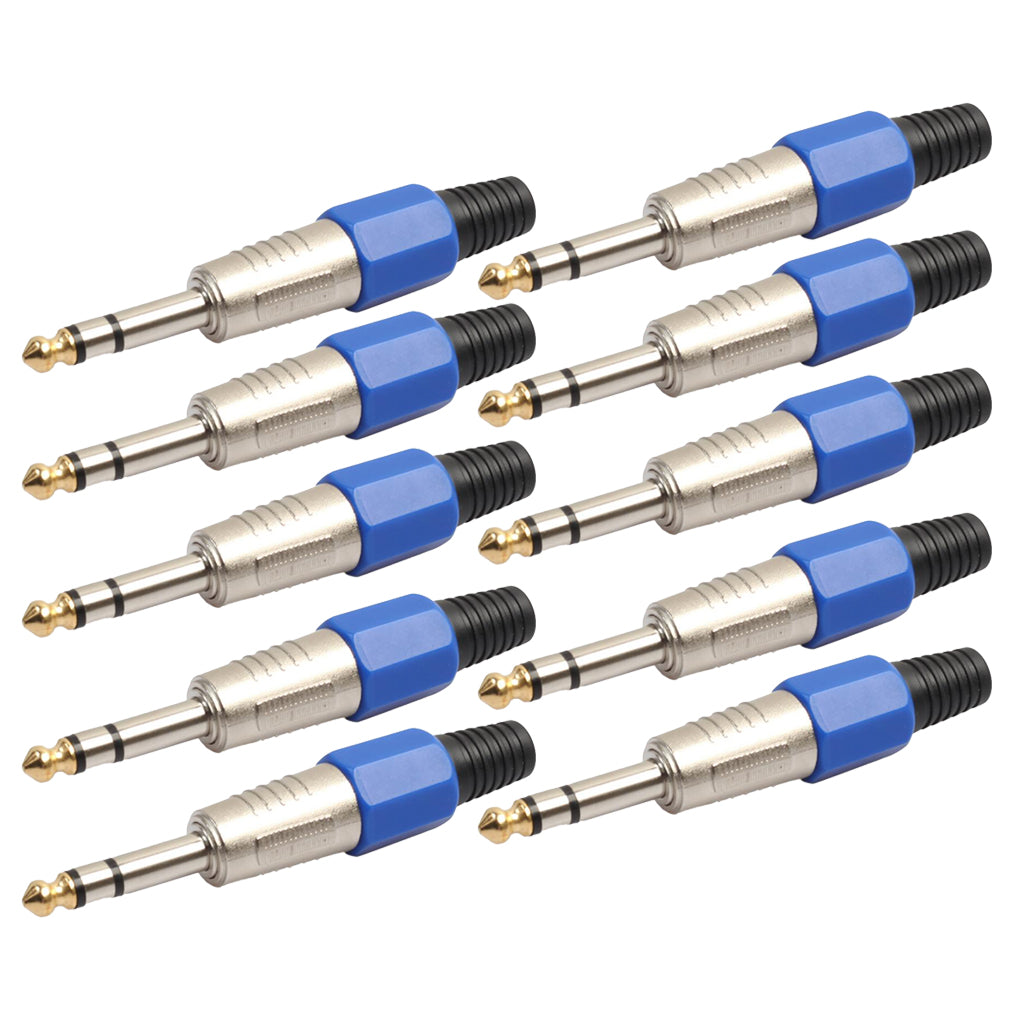 10 Pieces Alloy 6.35mm XLR Stereo Audio Adapters for Microphone/Amplifier Accessory