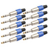 10 Pieces Alloy 6.35mm XLR Stereo Audio Adapters for Microphone/Amplifier Accessory