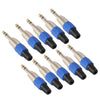 10 Pieces Alloy 6.35mm XLR Stereo Audio Adapters for Microphone/Amplifier Accessory