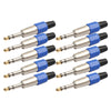 10 Pieces Alloy 6.35mm XLR Stereo Audio Adapters for Microphone/Amplifier Accessory