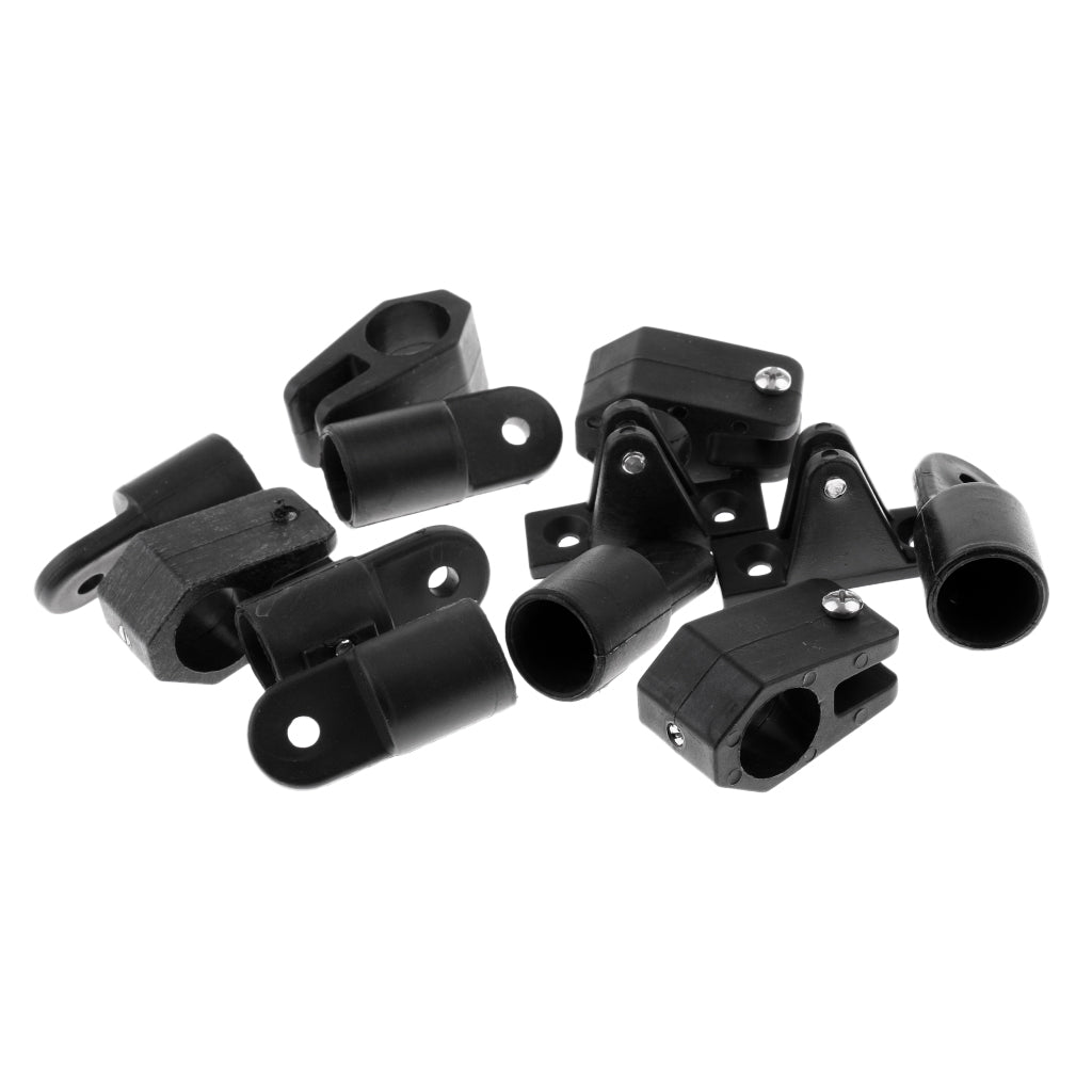 12pcs Set 7/8" Boat Bimini Top Nylon Fittings Includes 6pcs Eye End + 4pcs Jaw Slide + 2pcs Deck Hinge