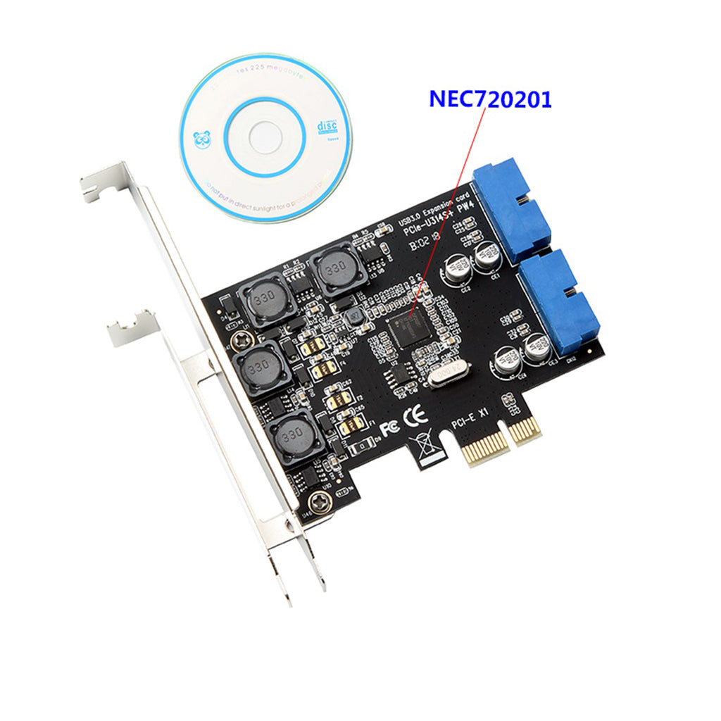 PCI-E Express Card with Dual Port Internal 19-Pin USB 3.0 Adapter Board