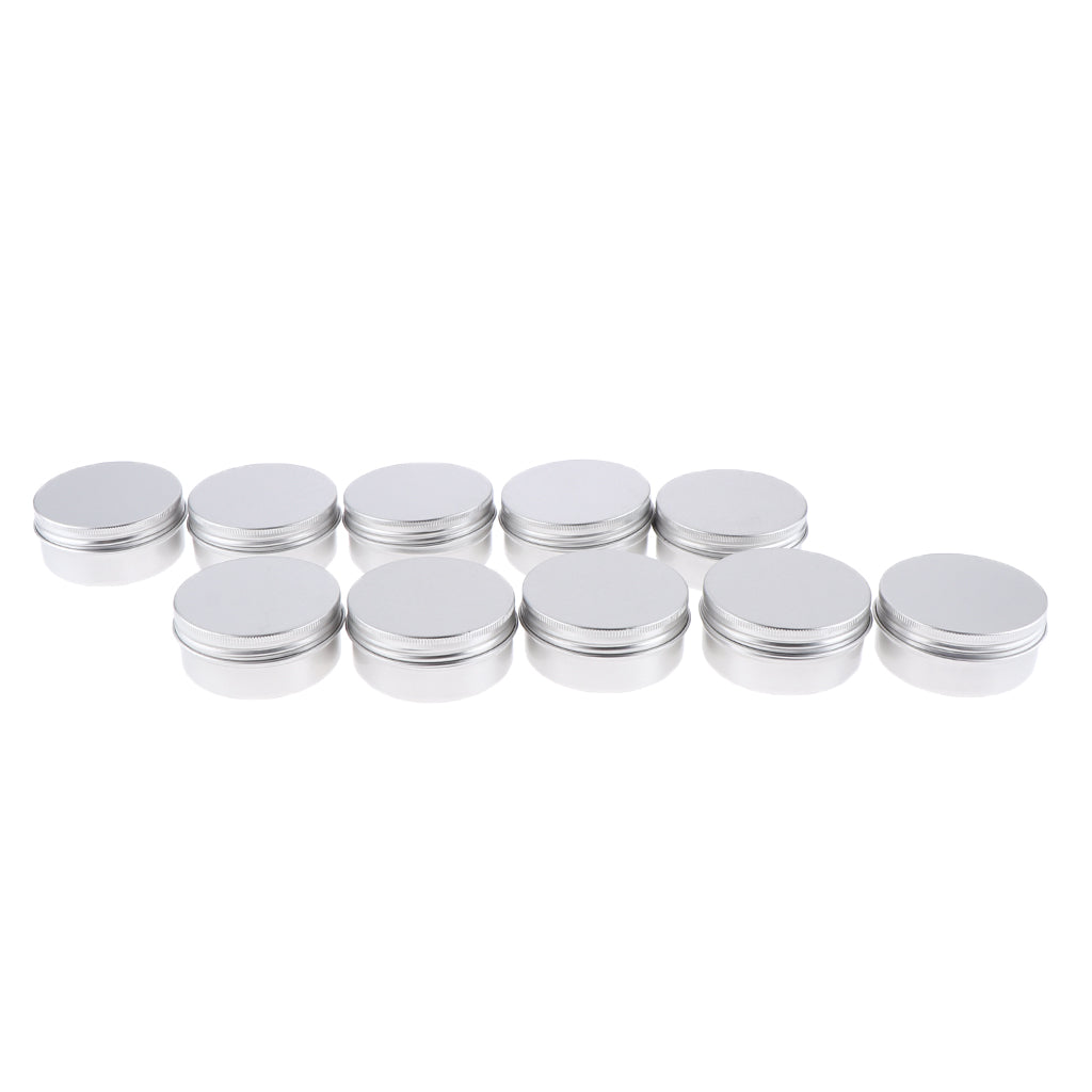 10 Packs 50ml Aluminum Tin Jars Cosmetic Empty Screw Lid Containers Lip Balm Cans