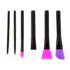 6x Silicone Head Makeup Brushes Set For Facial Lip Eyes Cosmetic Applicator