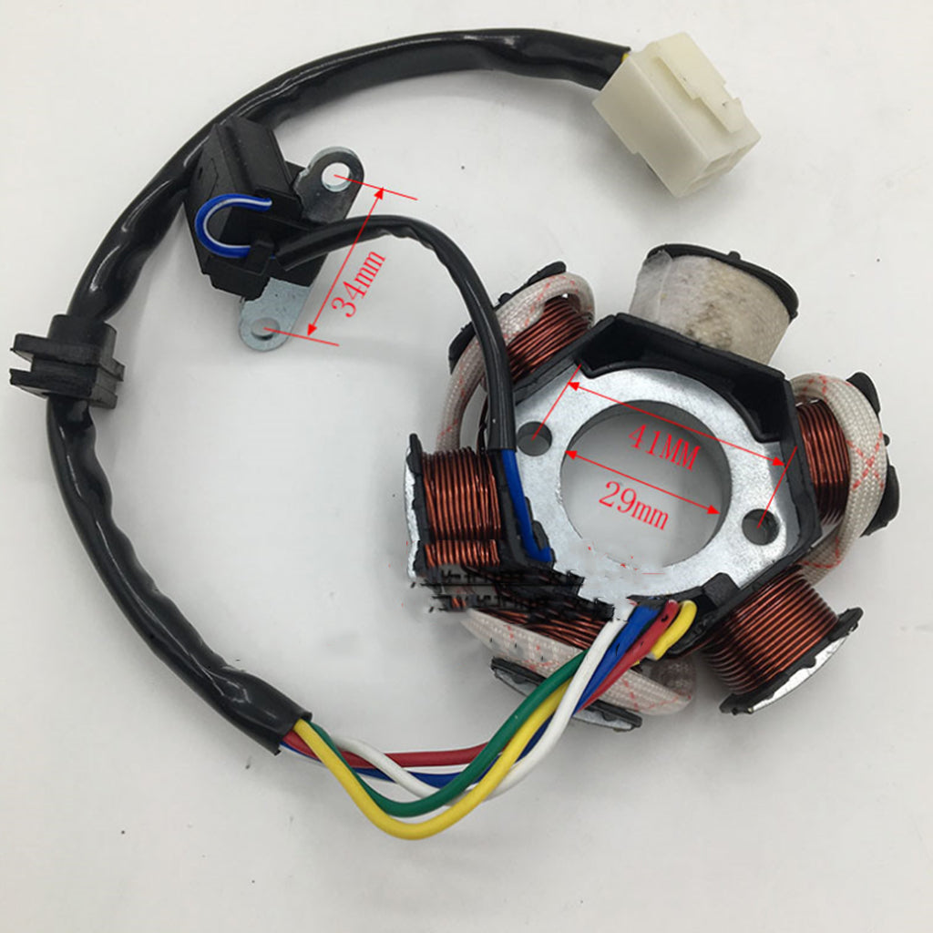 1 Piece 6 Coil Pole Magneto Flywheel Stator 110cc 125cc PIT Quad Dirt Bike ATV Buggy