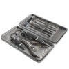 12pcs Pro Manicure Clippers Scissors Pedicure Set Nail Grooming Earpick Scissors Kit with Case