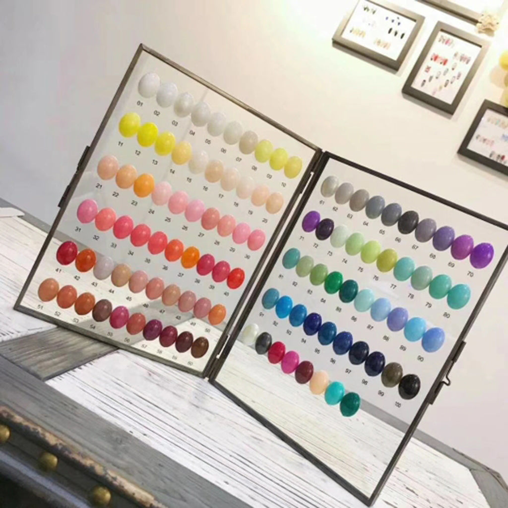 200 Granules Pro Nails Tips Nail Polish Art Color Display Chart Beads Clear