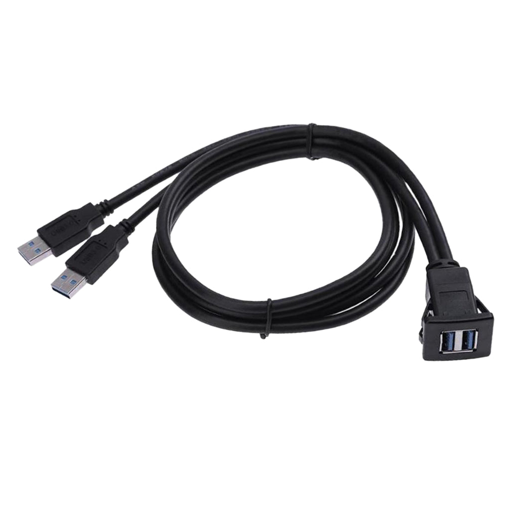 Car Dash Panel Flush Mount Dual USB 3.0 Male to Female Extension Cable 1M/3.3FT