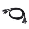 Car Dash Panel Flush Mount Dual USB 3.0 Male to Female Extension Cable 1M/3.3FT