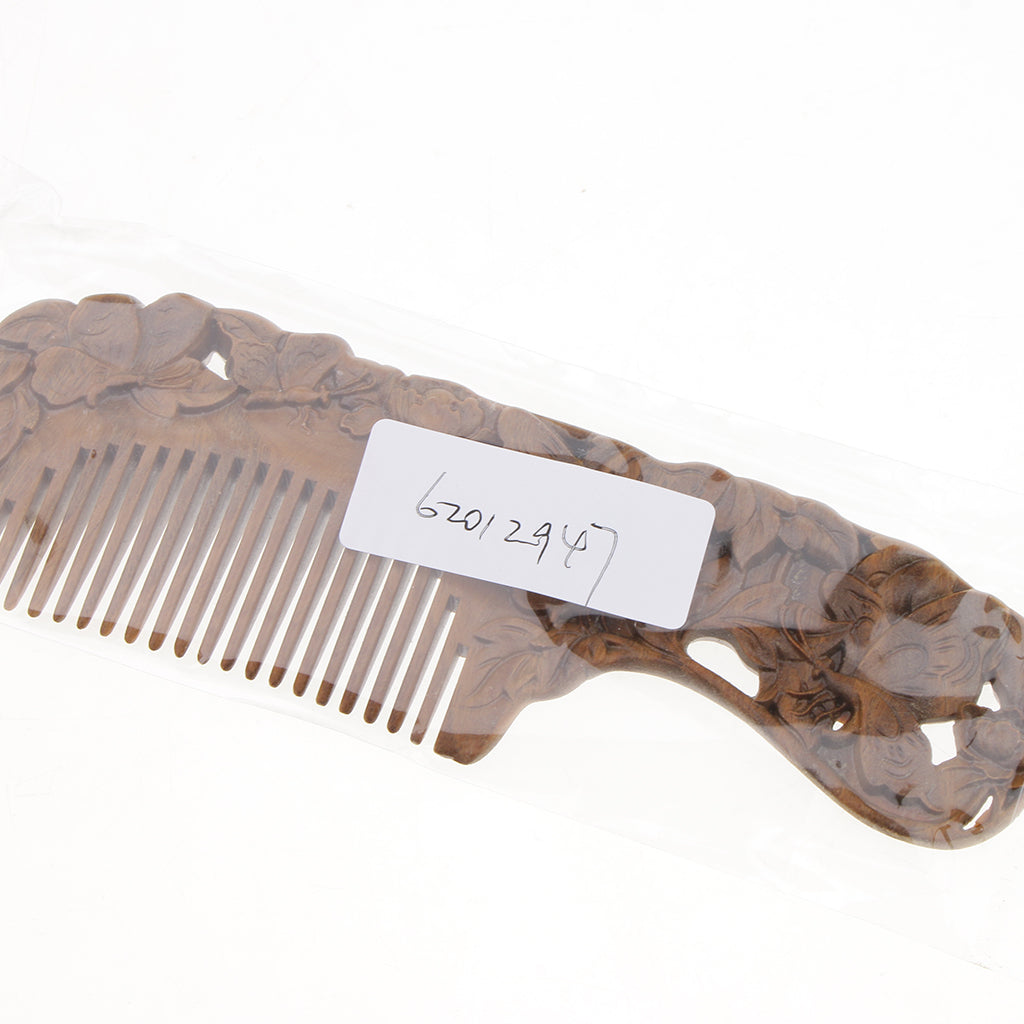 Antique Natural Sandalwood Wide Tooth Comb Hairstyle Detangling Classic Comb for Hair Care